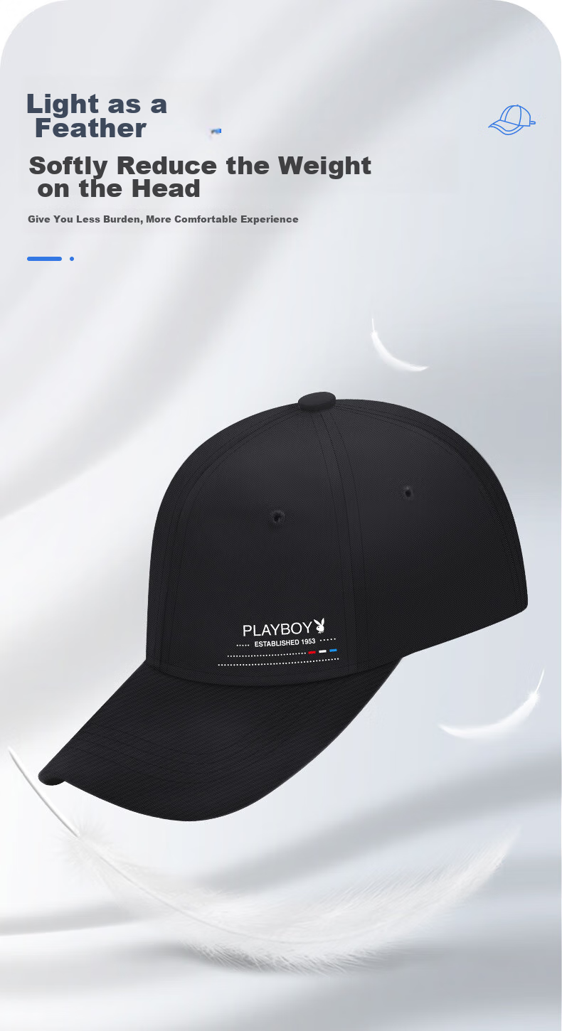 PLAYBOY Baseball Cap for Men, Trendy Casual Versatile Summer And All-Season Middle-Aged Outdoor Sun Protection Travel Visor Hat for Fishing 5