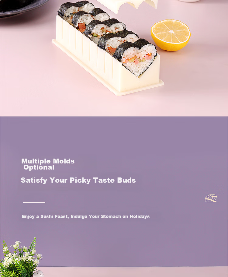 BJ Sushi Tools, Sushi Molds, Onigiri Molds, Sushi Roll Tools, Onigiri Molds, Nori Rolls Molds, 10-Piece Set 4