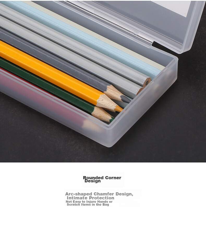 M&G Stationery Transparent Pencil Case, Multifunctional Large Capacity Frosted Storage Box, Crush-Resistant Plastic, Exam Small Size ASB92275 6