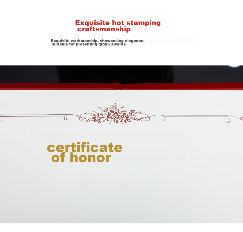 Befon 12K Velvet Gold-Stamped Certificate Cover, Award Certificate Cover, Recognition Award Certificate Cover, Commendation Award Certificate Cover with A4 Inner Sheet, Single Book Pack 6549 5