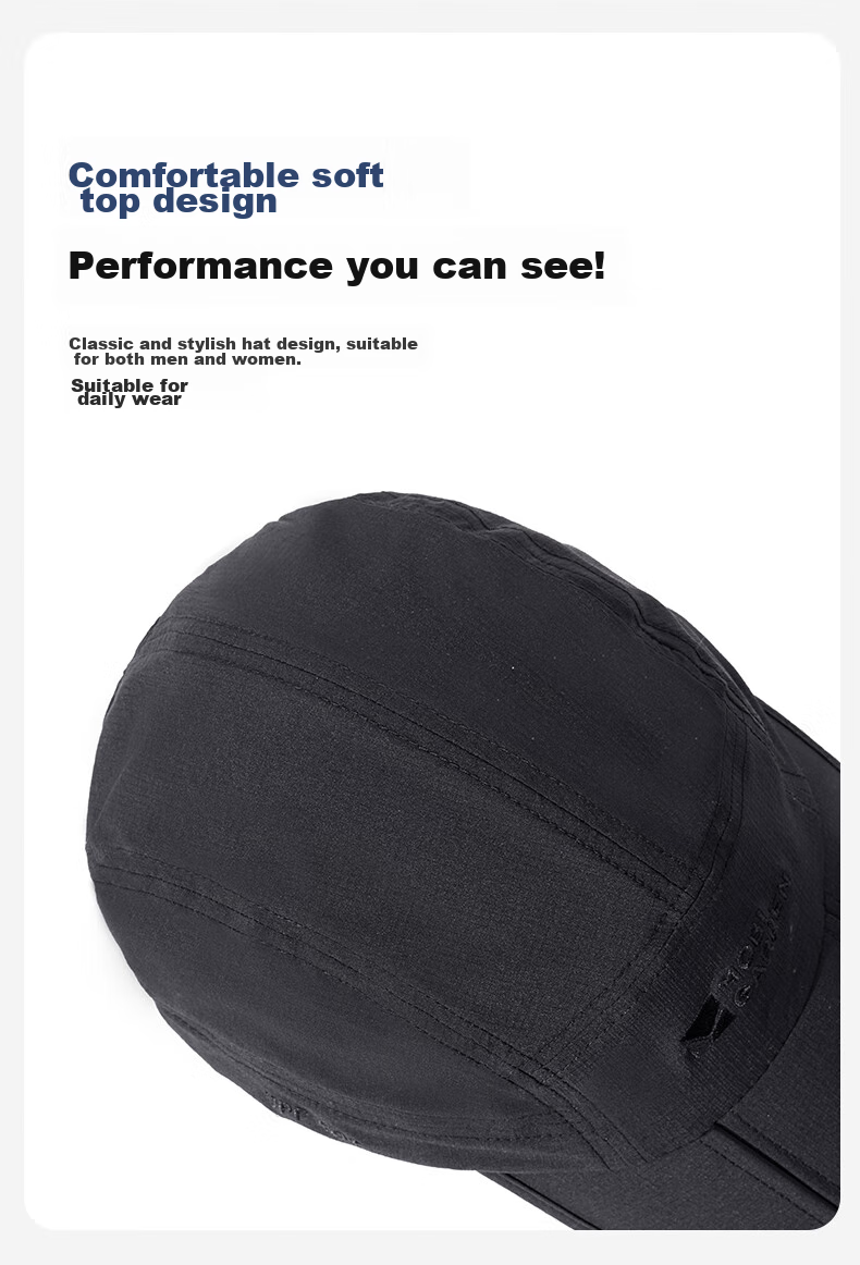 MOBIGARDEN Baseball Cap, Outdoor Sun Hat for Men And Women, UV Protection Hat, NX23208001, Night Black 7