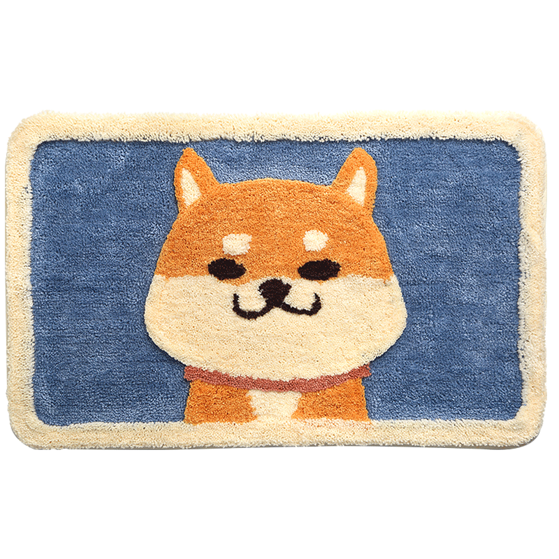 Dajiang Bathroom Mat, Toilet Entrance Mat, Absorbent Non-Slip Mat, Cartoon Fun Flocked Bathroom Rug, 50x80cm