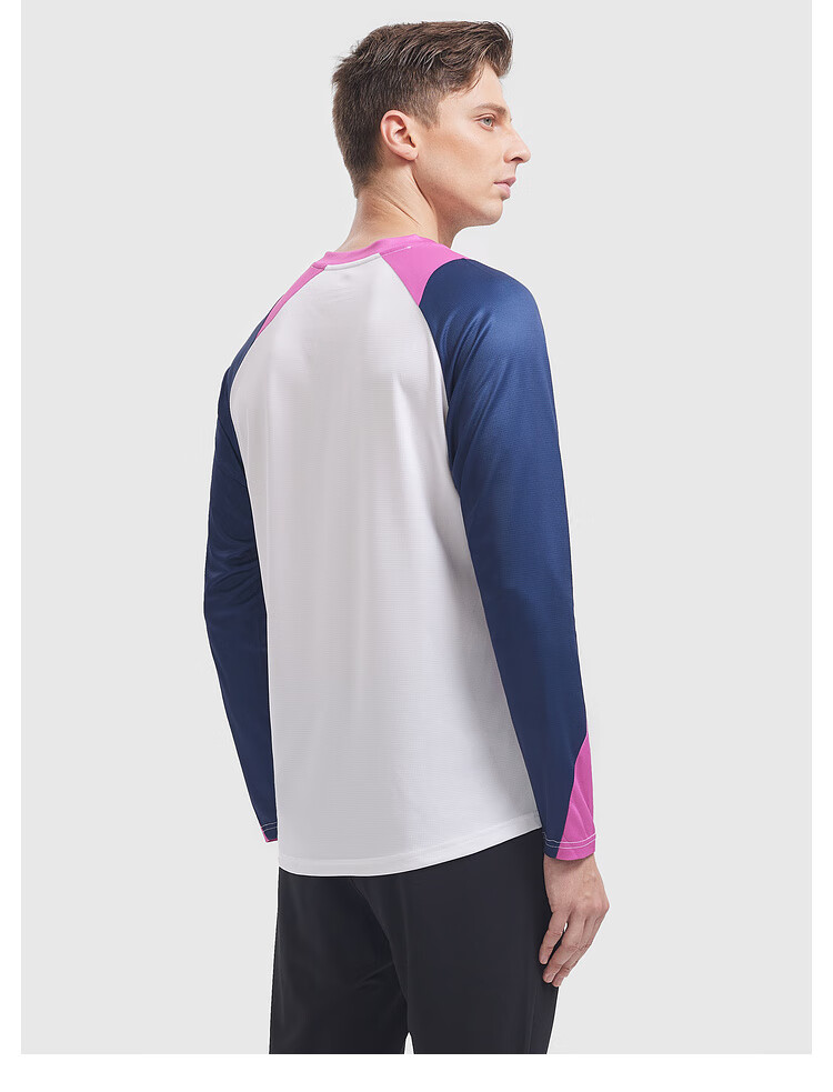 KELME Long-Sleeve Sports T-Shirt for Men, Fitness Soccer Training Top, Running Long Tee Round Neck Shirt, White, Size S 4