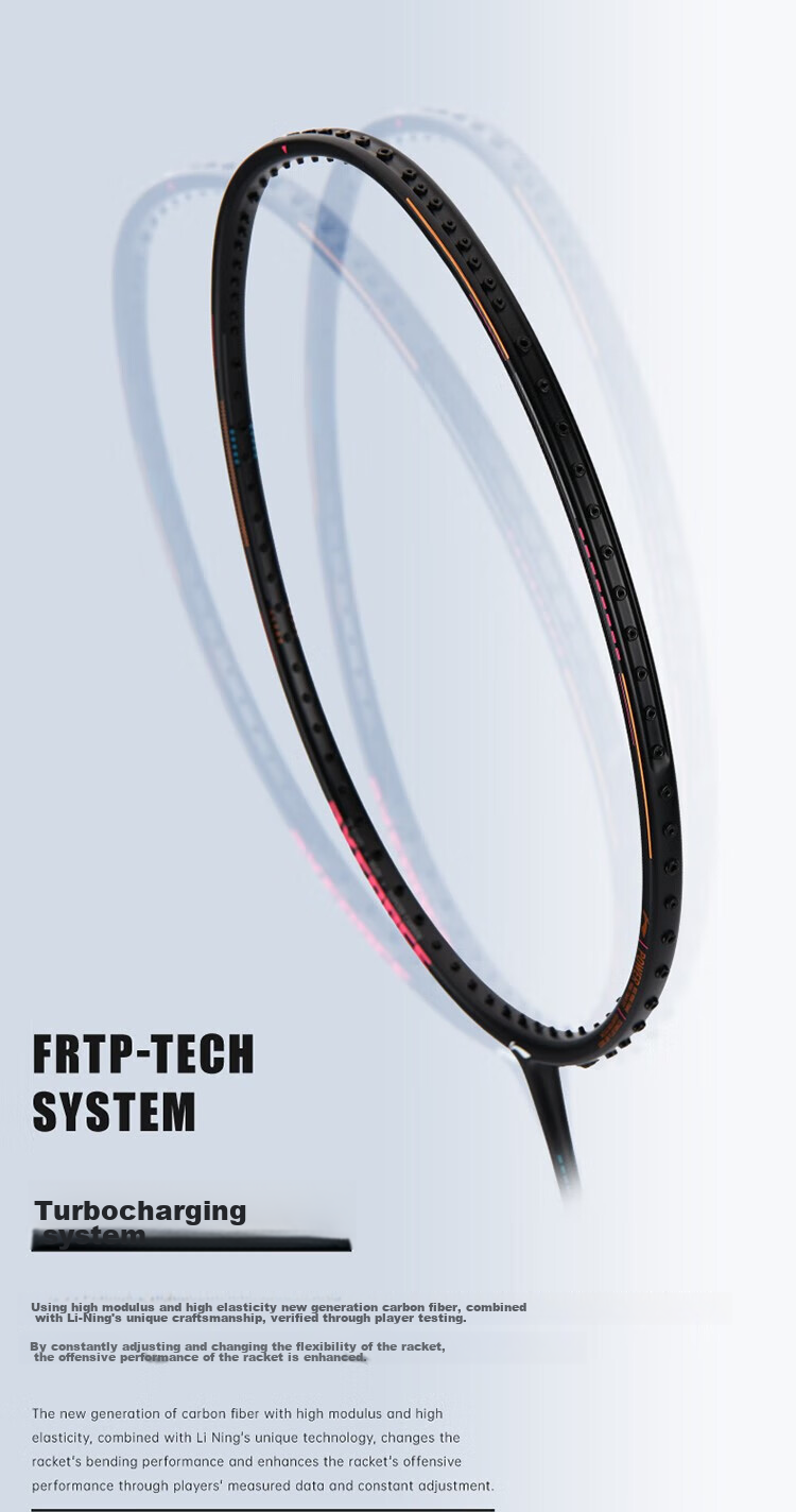 Li-Ning Badminton Racket, Thunder Small Steel Cannon, High Weight, Black, Full Carbon Fiber, Professional Offensive Type Racket, Single Racket, 5U Unstrung 4