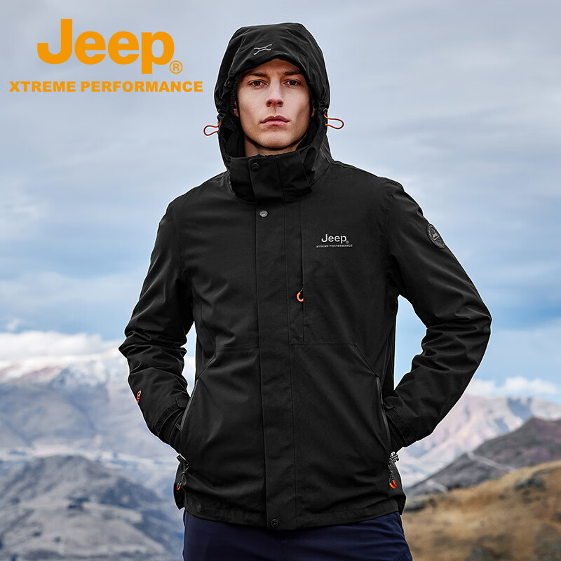 Мужская и женская ветровка Jeep 3-в-1, ветрозащитная, теплая, с отстегивающейся флисовой подкладкой, водонепроницаемая, для альпинизма