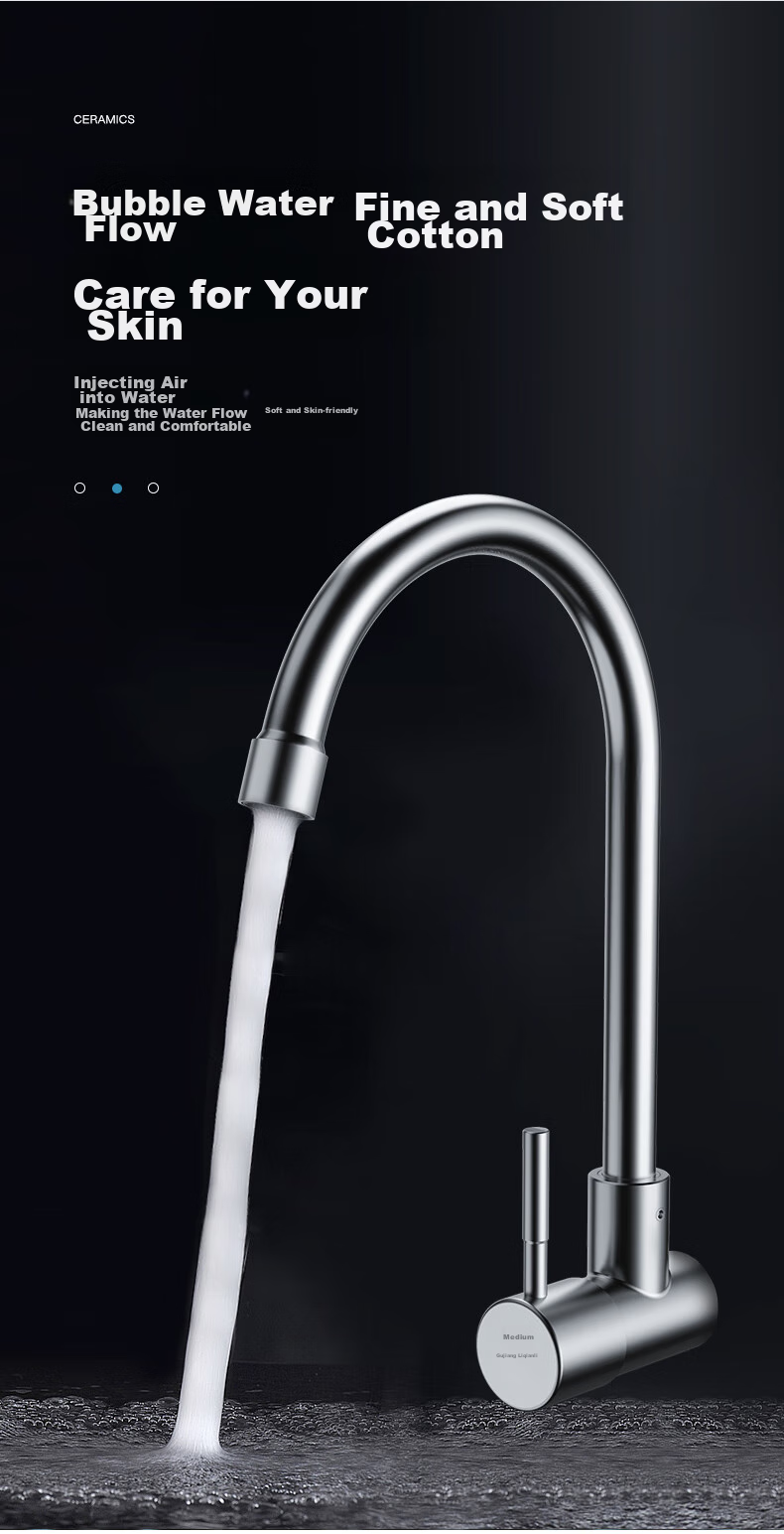 Haili Wall-Mounted Single Cold Faucet, 304 Stainless Steel Kitchen Sink Faucet, Wall-Mounted, for Washing Vegetables, Clothes, Mop, And Basin, Model 1141D 8