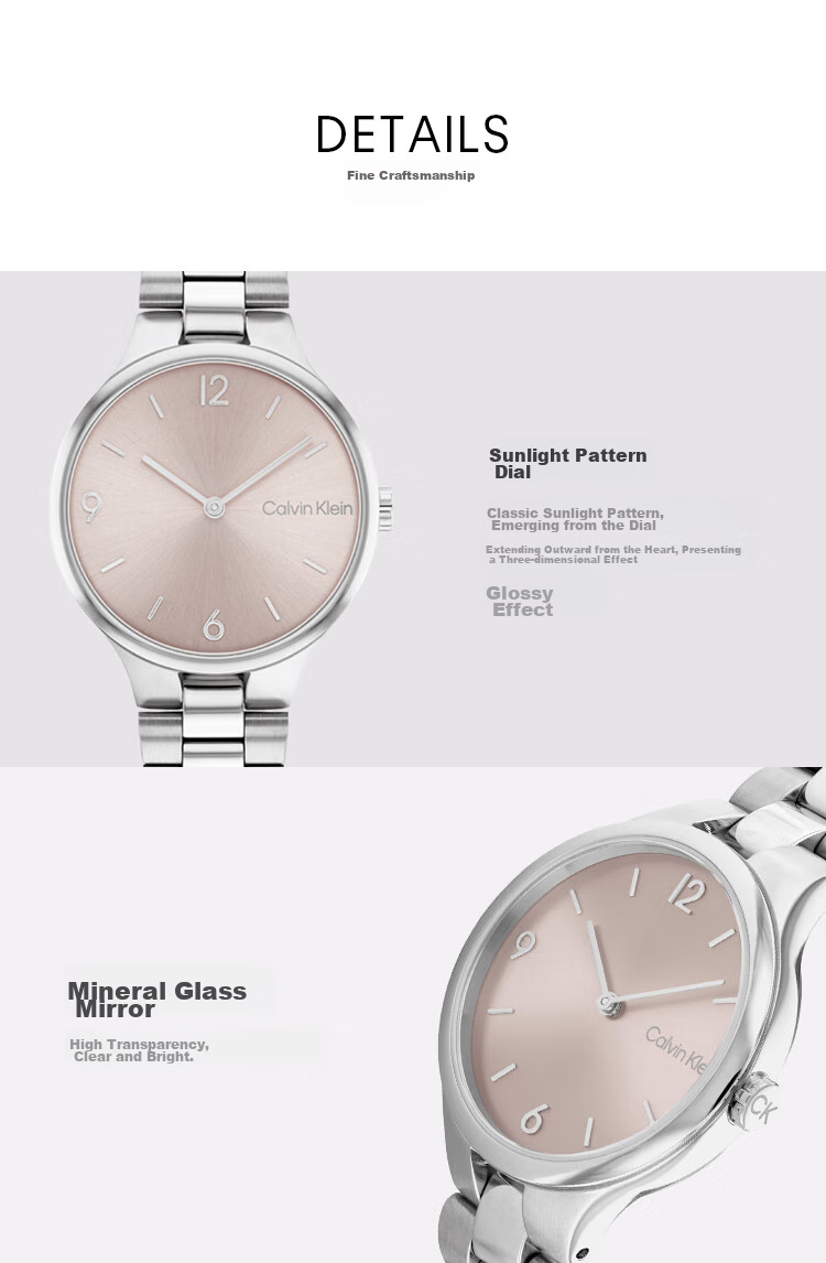 Calvin Klein CK Eternal Series Small Sparkling Diamond Women's Watch 25200138, Gift for Girlfriend on Holidays 3