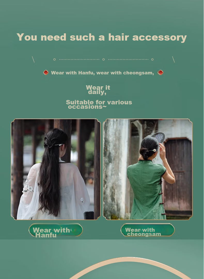 Gunai Wooden Hairpin, Jasmine And Gardenia Floral Vintage Style Hair Accessory, Hanfu Hair Stick, Headdress, Women's Day Gift for Girlfriend 5