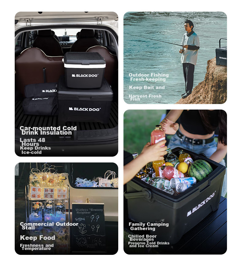 Black Dog Outdoor Cooler Box for Camping, Picnic, Cold Storage, Food Preservation, Takeout And Fishing, 25L Night Black 2