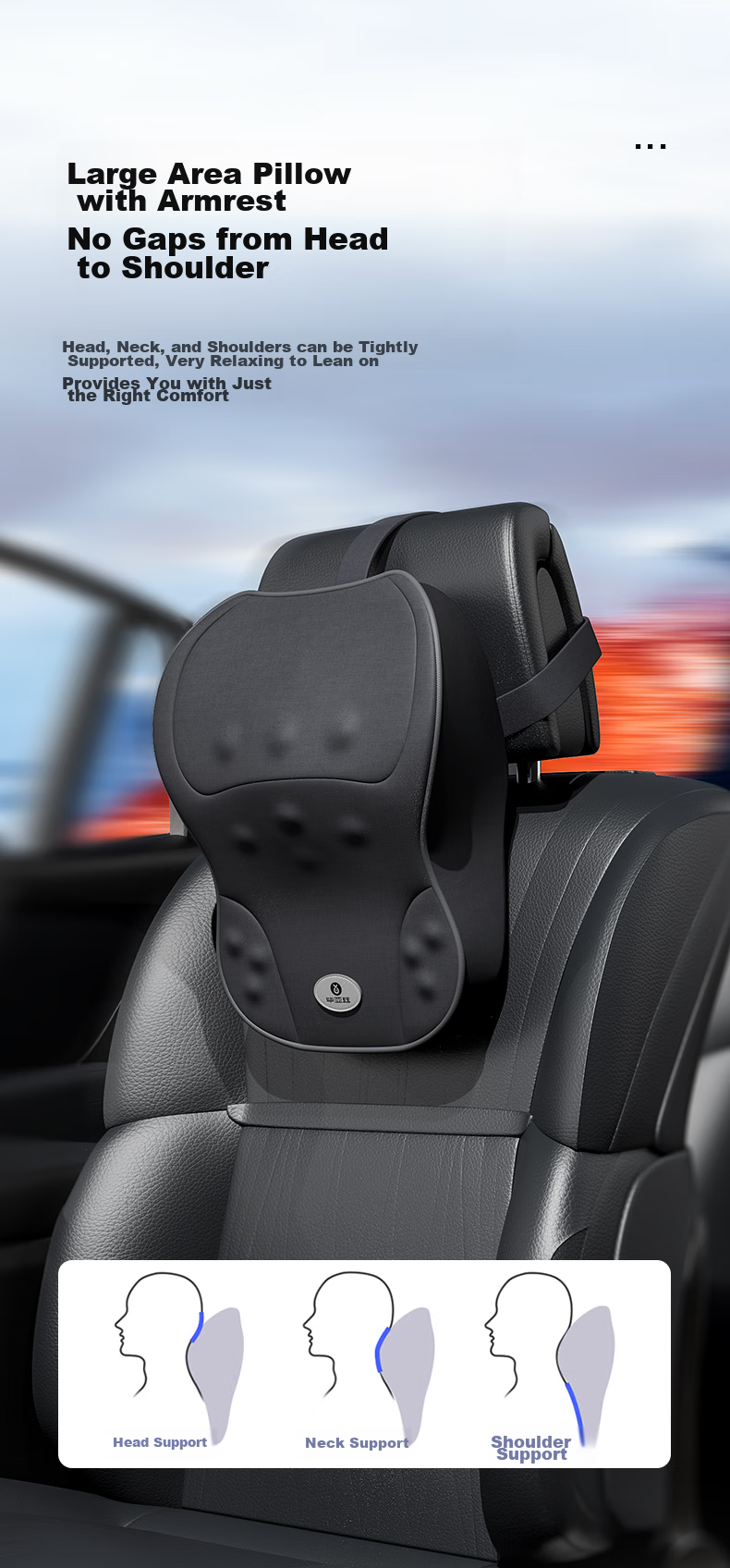 BIAZE Car Headrest, Neck Support Pillow for Vehicles, Car Accessory Pillow, Car Cushion, Compatible with Xiaomi SU7 7