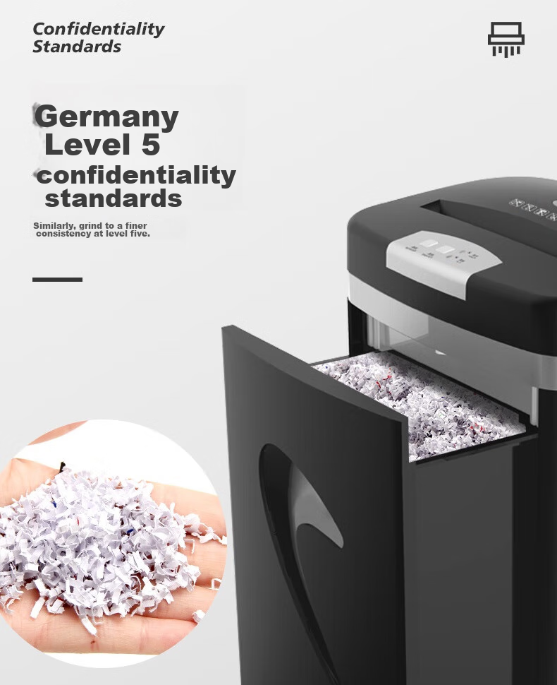SUNWOOD Level 5 Confidential Office Commercial Paper Shredder (7 Sheets Per Pass, 20 Minutes Continuous Operation, 20L Capacity for Shredding Paper, Cards, Paper Clips, Staples) SD9331D 4