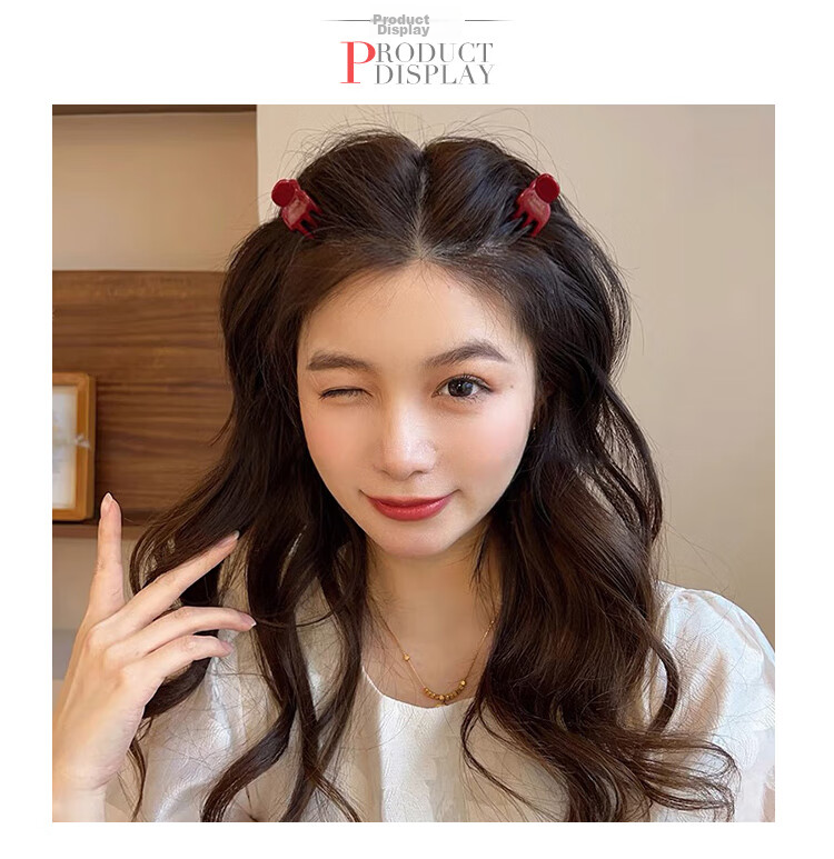 CHIMERA 4-Piece Hair Claw Clips, Air Bangs Hair Claw, Top Side Acid Acetate Hair Clips for Women, Mid-Autumn Festival Gift 5
