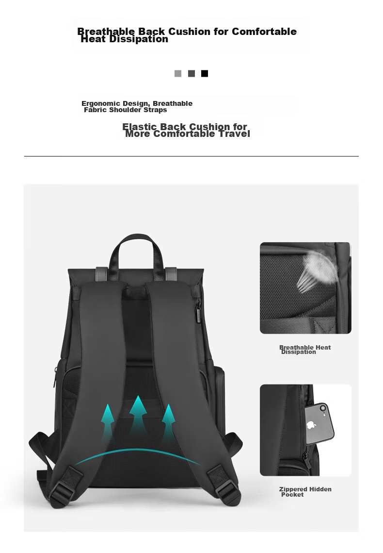 CWATCUN Camera Backpack, Casual Commuter Anti-Collision Photography Bag, Compatible with Fuji, Sony, Canon, Stylish Backpack Suitable for Men And Wome 9