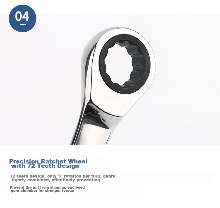 ELECALL Fixed Head Ratchet Wrench, 19mm, Quick-Release, Dual-Purpose Box-End Wrench, Automatic Wrench, Labor-Saving, Industrial And Household Use 8