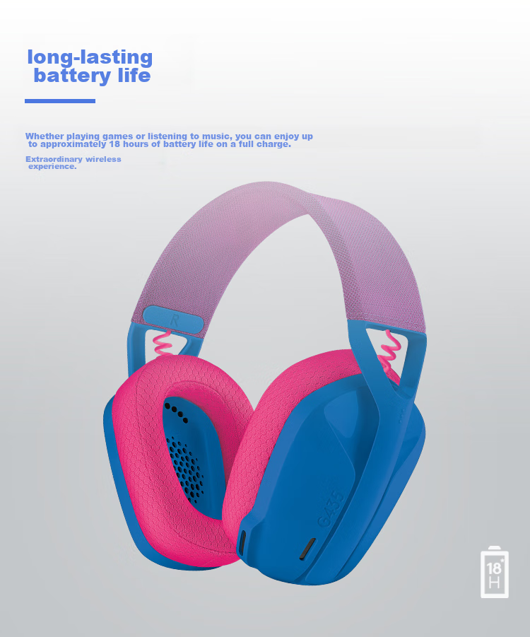 G G733 Wireless Over-Ear Gaming Headset, 7.1 Surround Sound Noise-Canceling Computer Gaming Headset with Microphone, RGB Lighting Effects, for LOL, PUBG FPS Sound Positioning, White 7