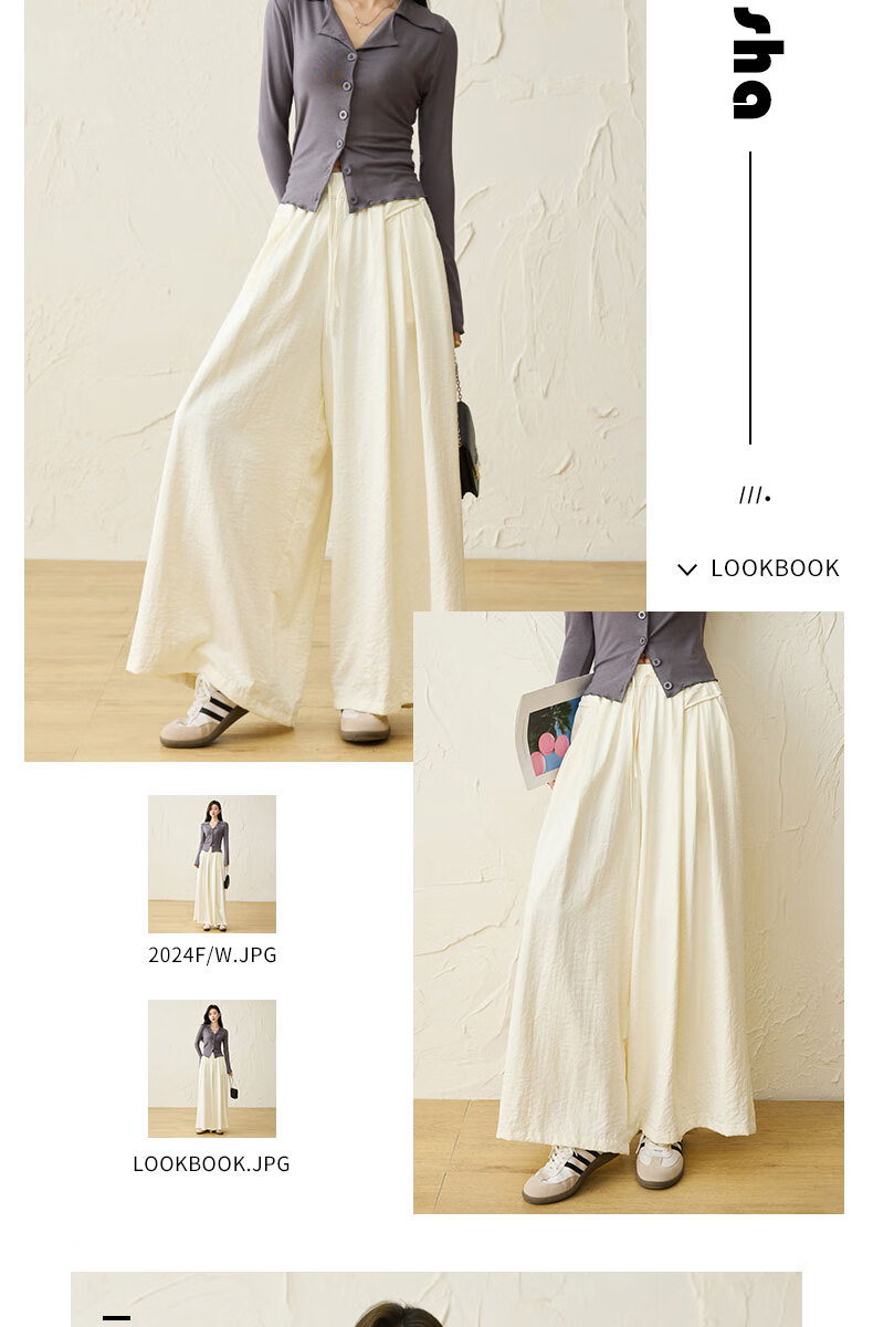 Langsha Ice Silk Quick-Dry Wide-Leg Cropped Pants for Women, Summer 2026 Thin High-Waist Slimming Mid-Length Pants, Draping Casual Skirt Shorts 17