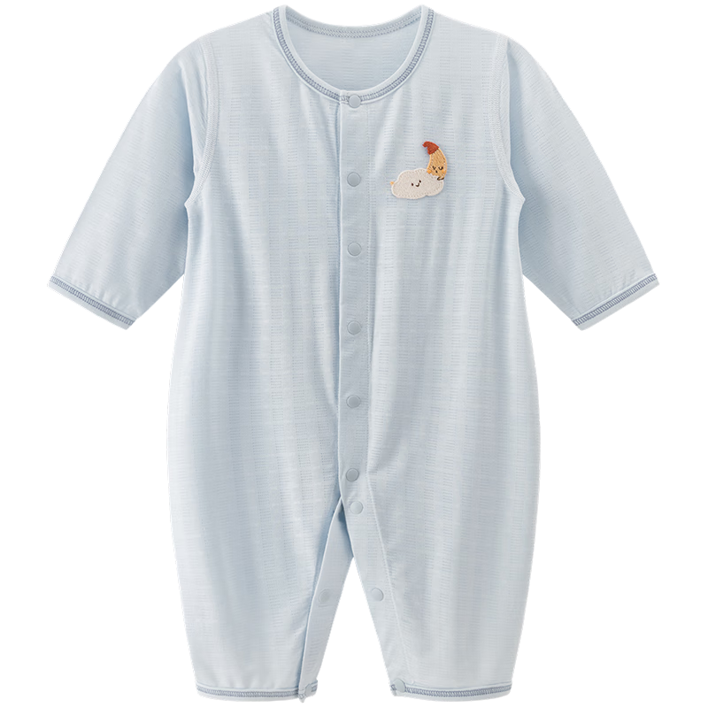 Guaiqixiong [Light And Soft Cotton] Baby Spring And Summer Romper, Thin Home Sleepwear, Infant Elastic All-Season Onesie, Spring And Autum