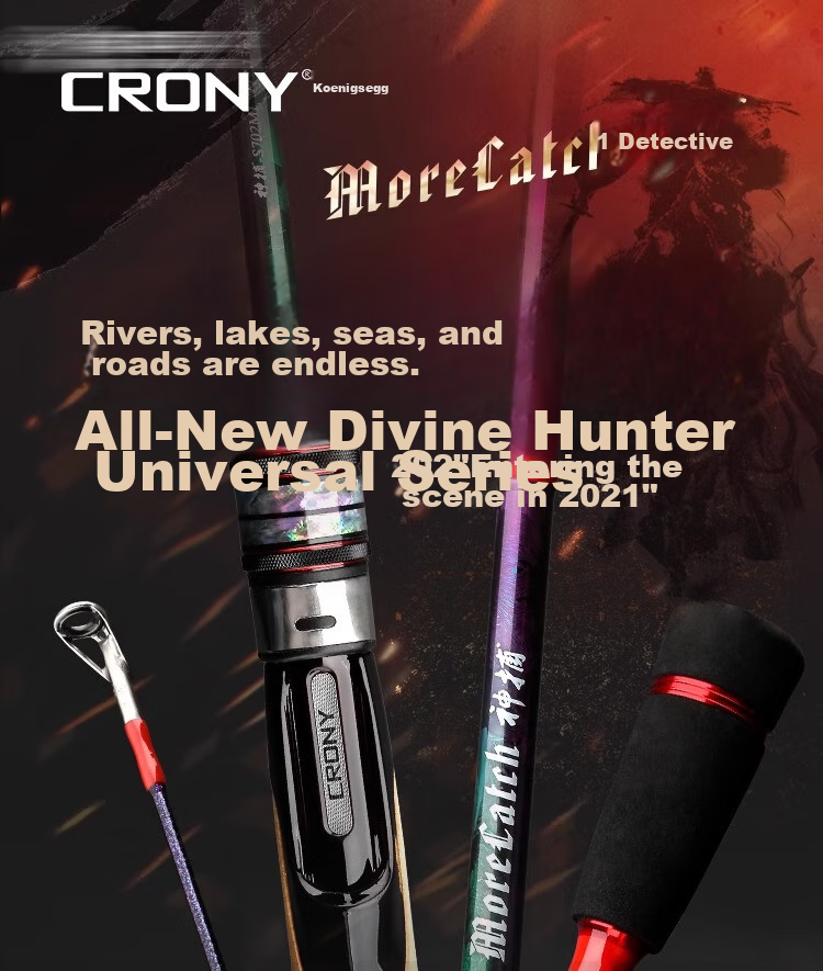 CRONY Straight Handle Fishing Rod with Ultra-Light High Carbon Fiber Tip for Mandarin Fish And General Lure Fishing, 2.13m S702ML 2