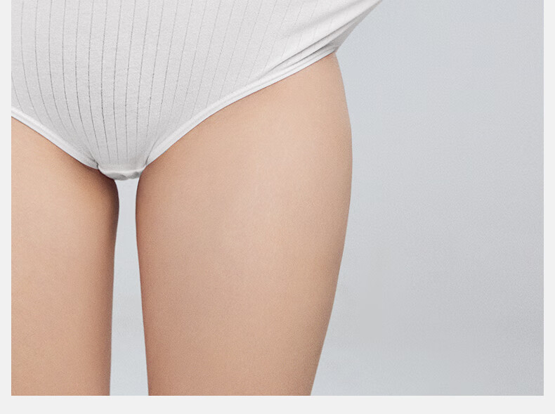 Briars Disposable Women's Antibacterial Cotton Extra Thick Striped Lycra Cotton Daily Disposable No-Wash Panties, Triangle White, Size L 3