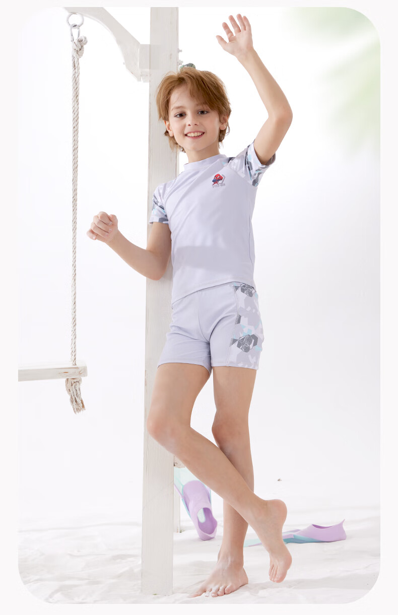 Disney Boys' Training Two-Piece Swimsuit, Quick-Dry Swim Shorts for Older Children, M240387A Navy Blue, 120cm 11