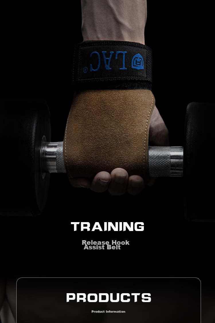 LAC Pull-Up Assist Band Fitness Gloves, Pull-Up Support Straps, Chin-Ups Palm Protectors, Sports Wrist Guards, Non-Slip Cowhide Style 1