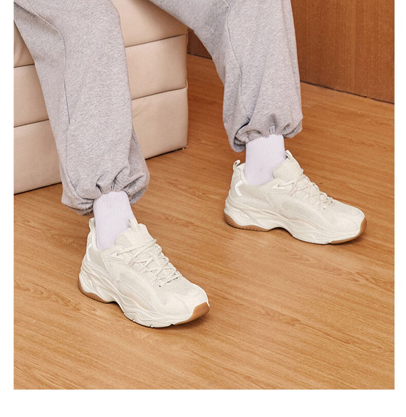 Skechers Women's Shoes Puff Bear | Spring Women's Mesh Breathable Dad Shoes, Shock-Absorbing Rebound Casual Sneakers Panda Shoes 15