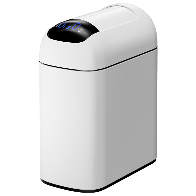 EKO Smart Sensor Trash Can 10L Matte White Stainless Steel Household Bathroom Narrow Space Recommended by Zhang Ruoyun 9100