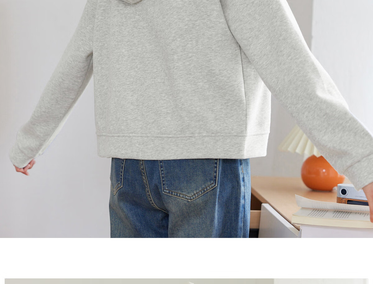 Halo Queen Hoodie Jacket for Women, Spring And Autumn, with Hood And Zipper Pockets, Loose-Fitting Fashion Casual Outerwear, New Product H143W1010 34