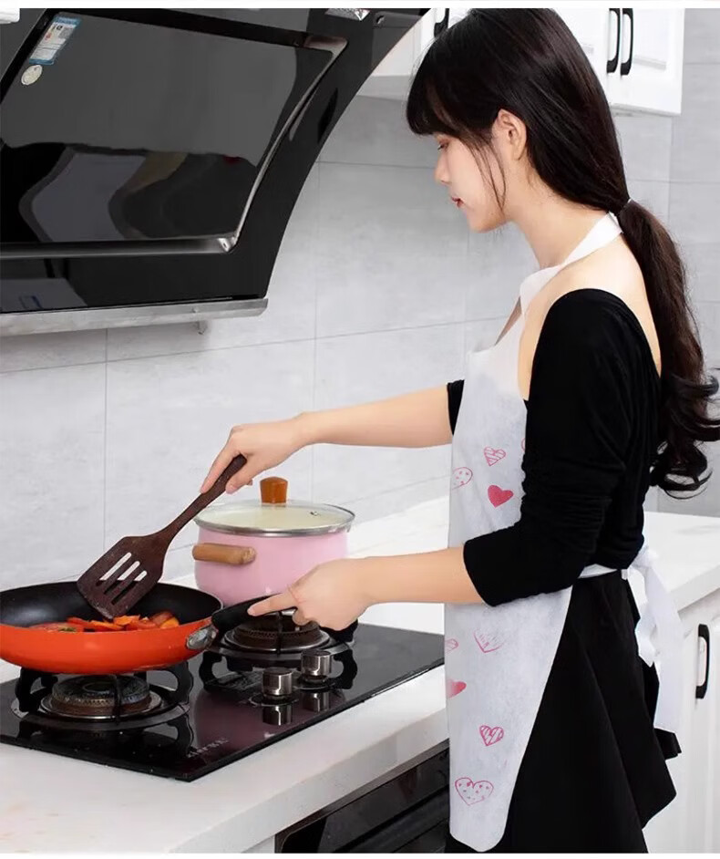 PINYU Disposable Apron, Comfortable And Breathable, Oil-Proof, Splash-Resistant, for Hot Pot Dining And Gatherings, Kitchen Neck Gaiter, Heart-Shaped Pullover Style 19