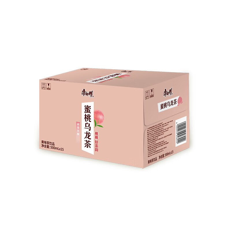 康师傅 蜜桃乌龙茶500ml*15瓶 水果味茶饮料 饮品 量贩装整箱 热门商品