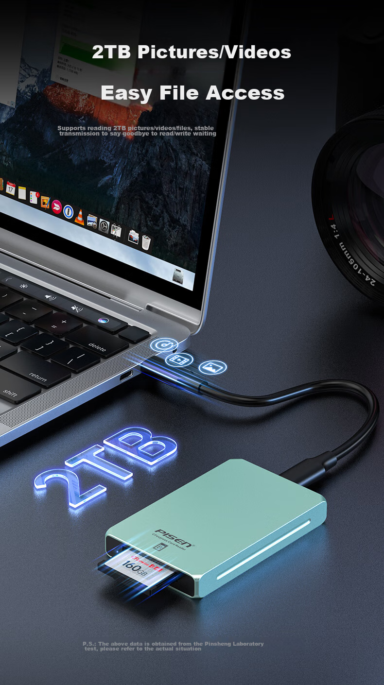 Pisen USB3.2 Card Reader, CFe And B-Card Reader, 10Gbps Transfer Speed, Type B Card Reader, Compatible with Apple IPhone 15/16, Tianxue, Canon, Nikon Camera Storage Cards 7