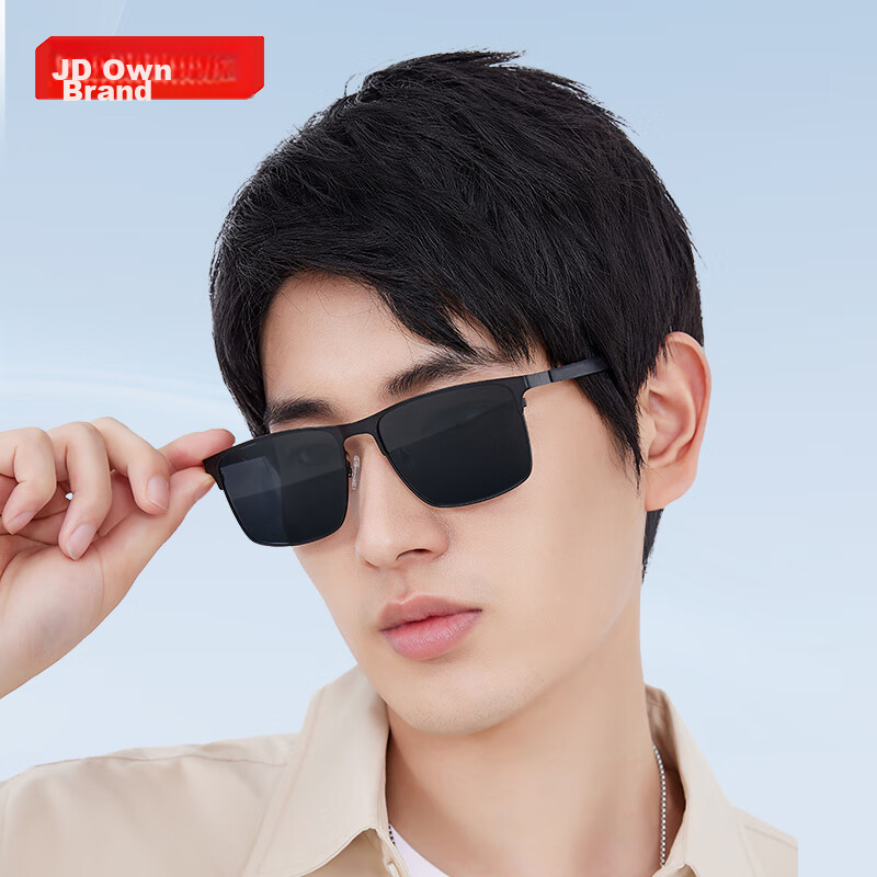 JD Original [Rigid Square Frame] Lightweight Polarized Sunglasses, Cycling Protective Eyewear, Sun Protection Glasses for Men And Women, Matte Black