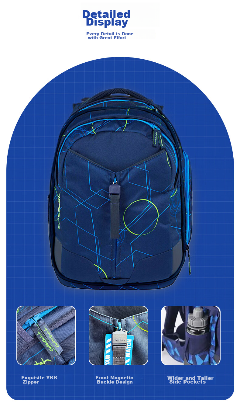 Got Ya Satch Middle School, High School And Elementary School Students' Backpack for Boys And Girls, Lightweight Spine-Protecting Large Capacity Backpack 35L 7
