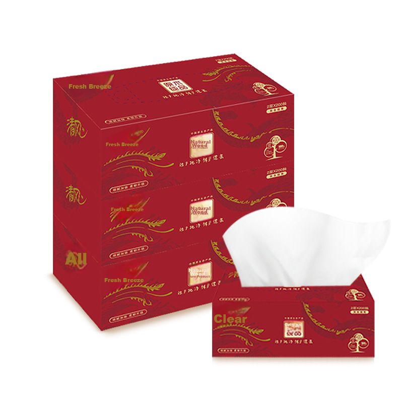 Бумажные салфетки APP Facial Tissues, 2-слойные, 200 листов*36 упаковок, XL размер, для бизнеса, упаковка из 36 коробок