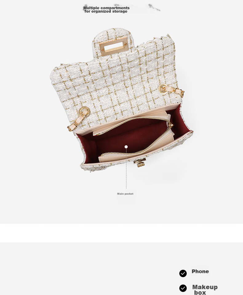 C.BANNER Women's Handbag, Chanel-Style Chain Small Square Bag, Shoulder Crossbody Light Luxury Brand, Birthday Gift for Girlfriend on May 20 4