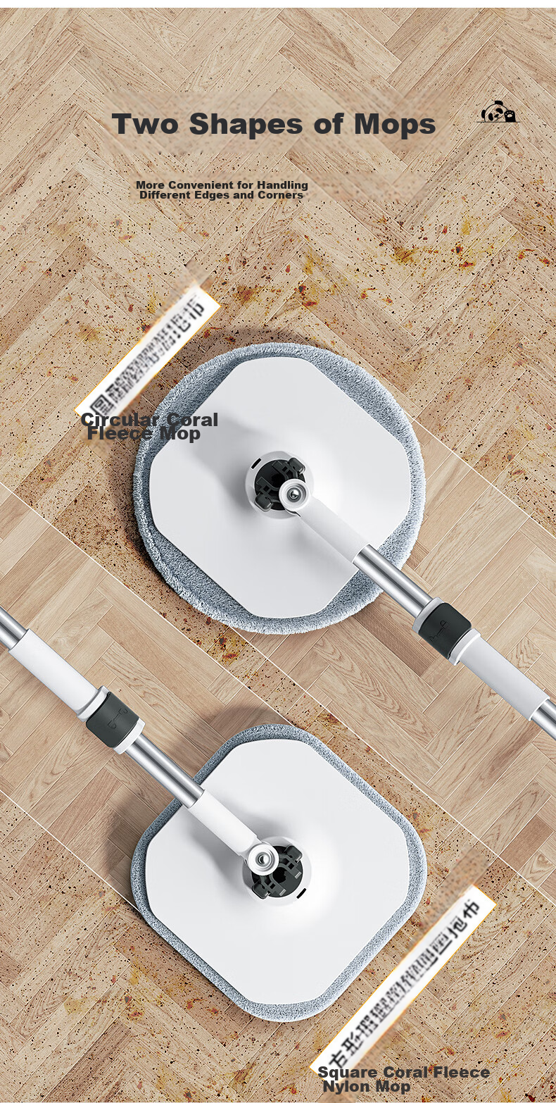 HoMettler Clean And Dirty Separation Rotary Mop, 3 Mop Pads for Home Use, Hands-Free Cleaning, No Washing Required, 2026 Lazy Person's Flat Mop with Bucket 14