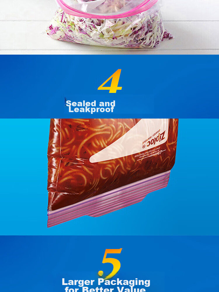 Ziploc Double-Seal Resealable Bags Medium Size 70 Count Food Storage Bags 6