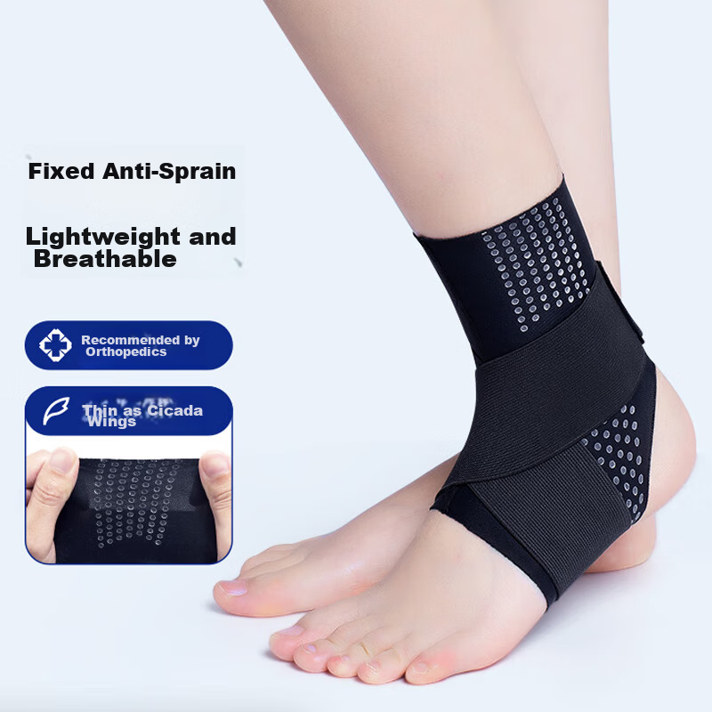 Chidong Ankle Support Bandage for Sports Protection, Basketball Running Sprain Prevention, Breathable Black Pair, Size L