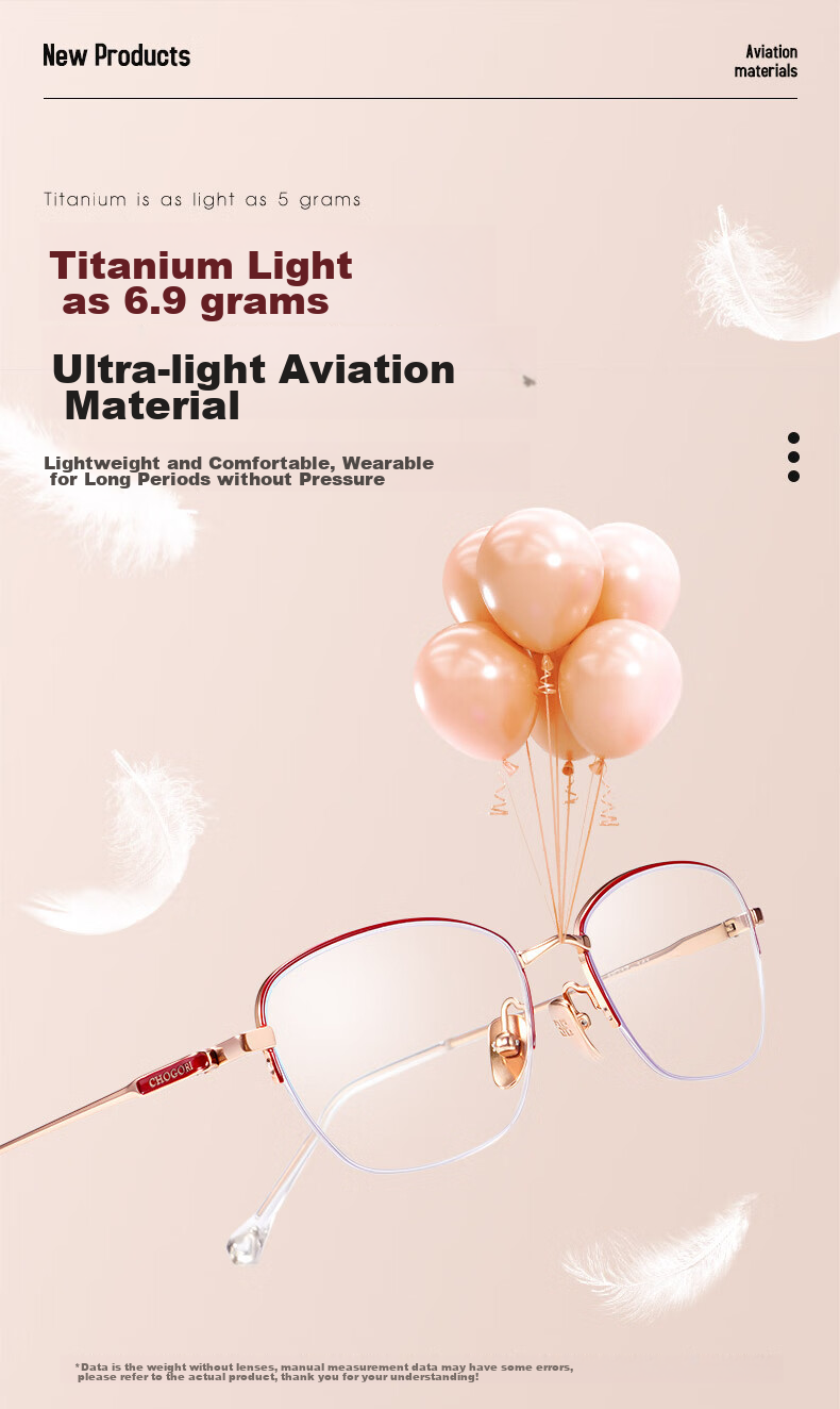 Xiyanghong Pure Titanium Reading Glasses for Women, Fashionable High-End Anti-Blue Light Mother's Day Gift for Mom A103M 400 Degree 7