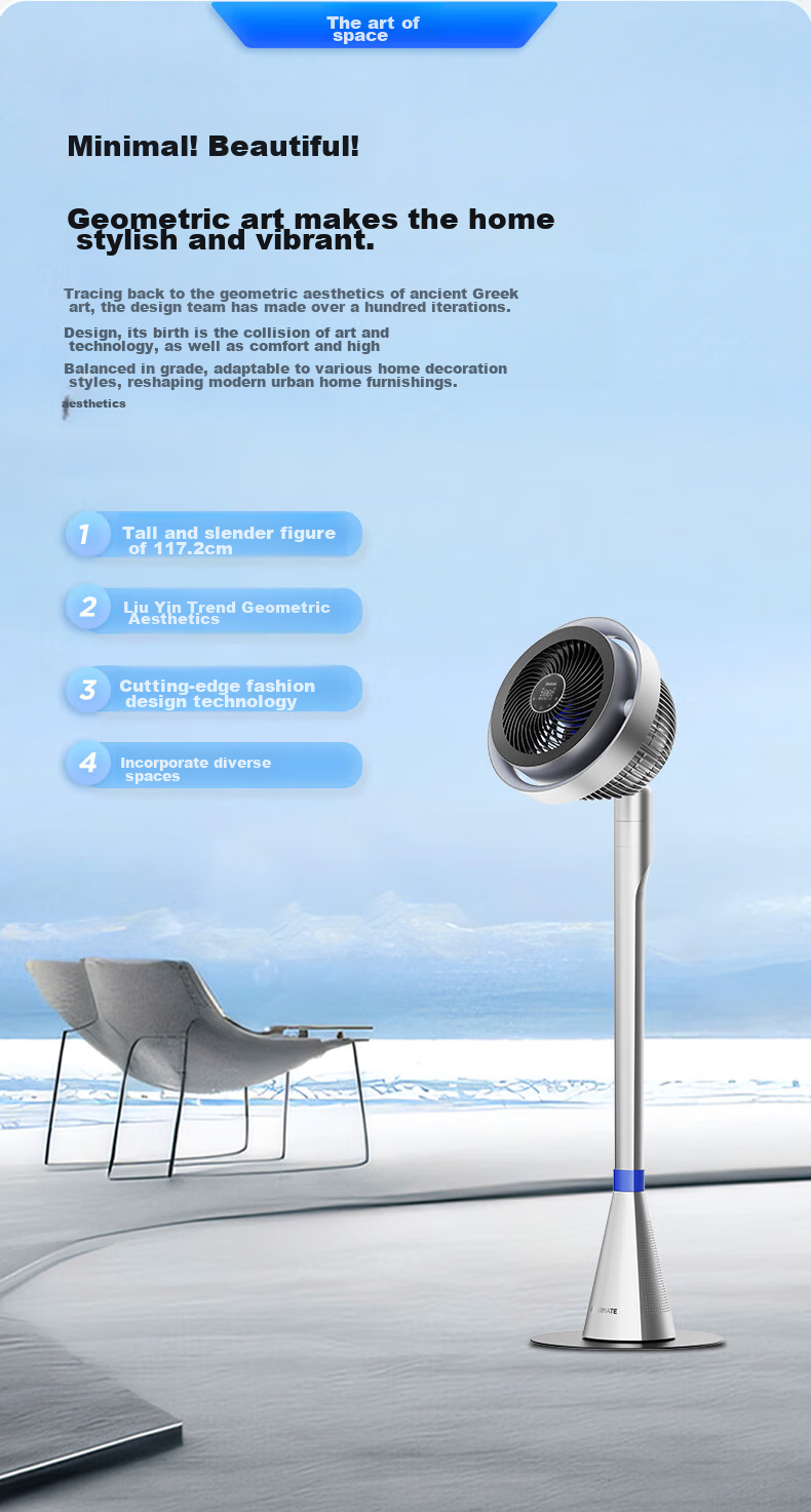 AIRMATE [Light And Shadow Ambient Light] Dolphin Air Circulation Fan, Electric Fan, Plasma Purification And Disinfection, 32-Level DC Inverter, Household First-Class Energy Efficiency, Quiet Floor Fan AIR11 4