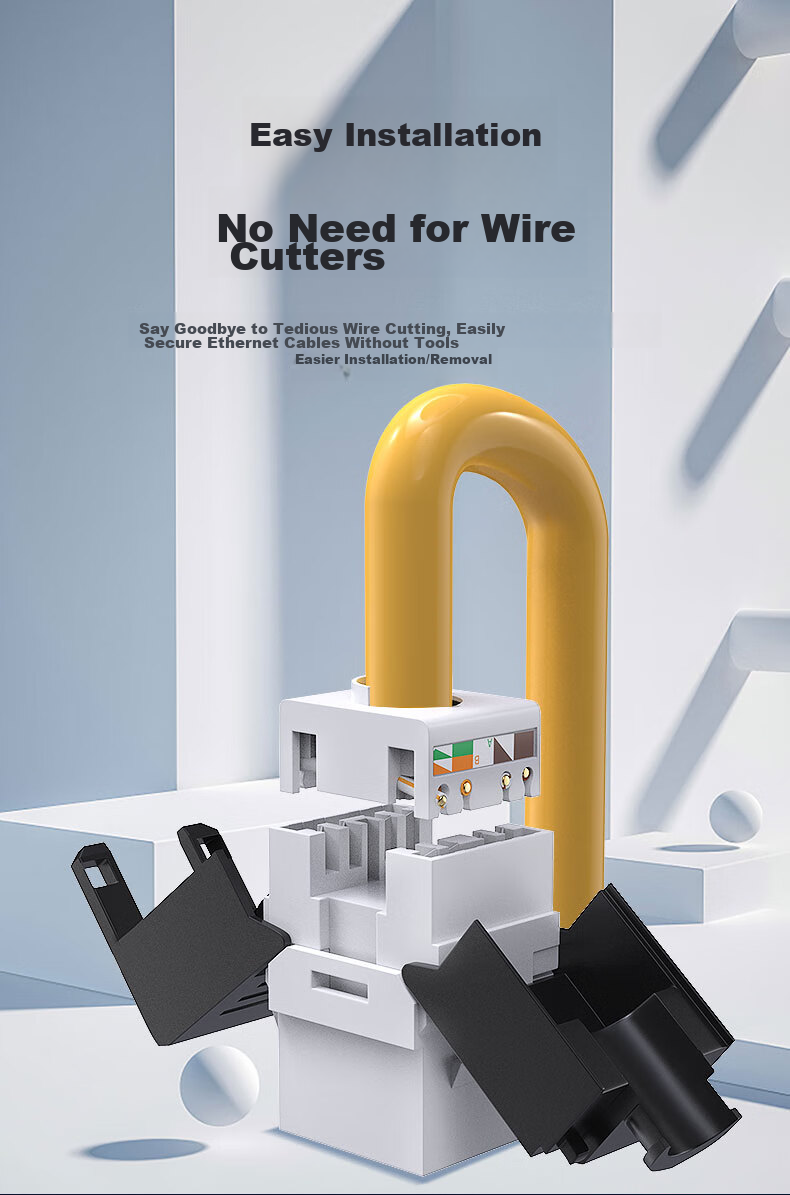 CNCOB Cat6a Network Module, Unshielded Punch-Down Free Modular RJ45 Connector, Computer Network Cable Plug-In Head, MD2006A 3