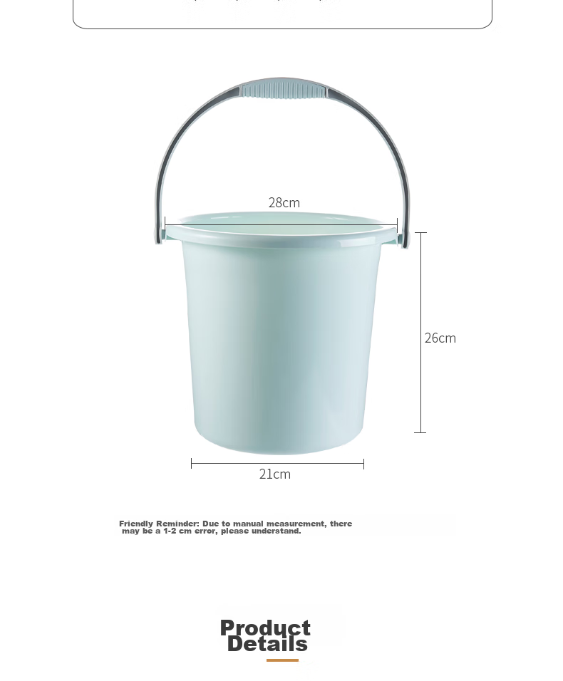 MR Mop Bucket, 15L Rectangular Mop Bucket, Plastic Water Bucket, Portable Large Capacity Cleaning Bucket, Random Color 5