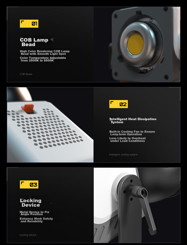 Sidande Guangyu 200W Live Streaming Fill Light, Photography Light, COB Constant Light, Adjustable Dual Color Temperature, Professional Studio Live Streaming Room Lighting Kit, 30*140 Long Softbox Set 11
