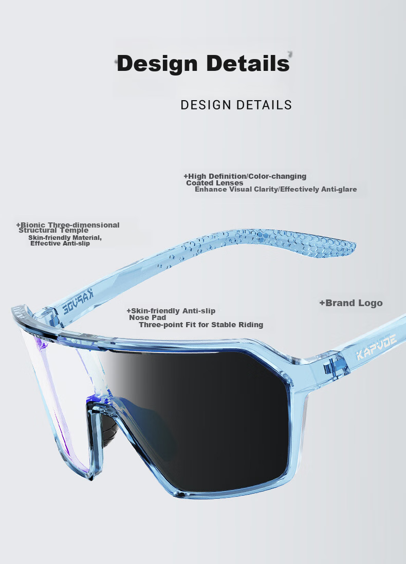 KAPVOE Cycling Glasses for Day And Night Use, Windproof And Sandproof Photochromic Glasses for Road Bikes, Protective Eyewear for Men And Wome 3