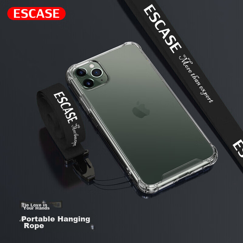ESCASE Phone Lanyard Neck Strap Suitable for Apple IPhone 15 Pro Max/13/14, Huawei Nova 12 Pro, Xiaomi 14 And Other Phones ES-ZP Obsidian Black