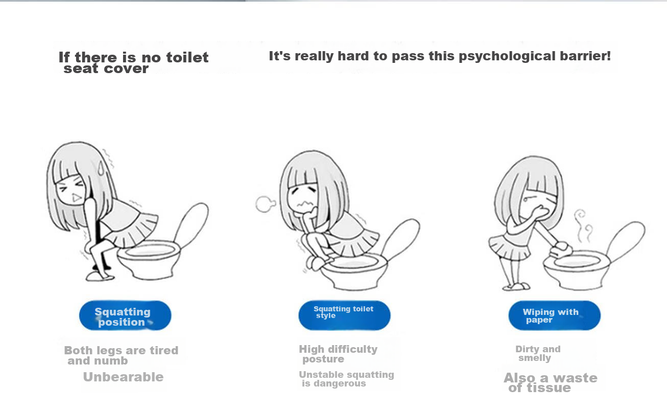 MENGTING Disposable Toilet Seat Covers, 250 Sheets, Water-Soluble, for Postpartum Women, Travel, Bathroom, Water-Soluble Toilet Seat Paper, Toilet Stickers 5
