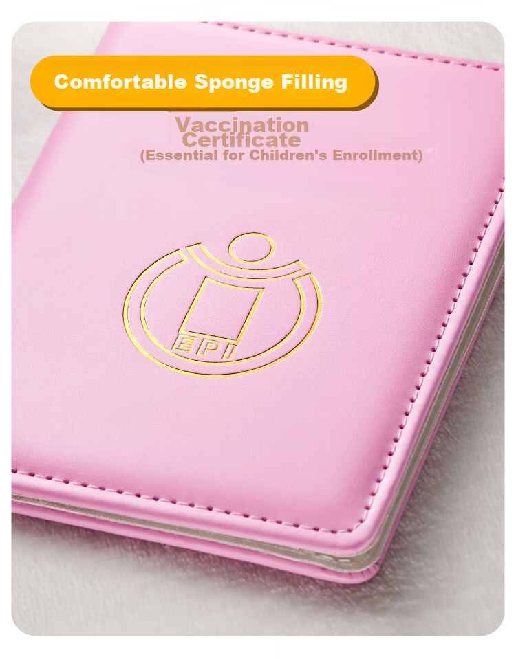 JONEVEE Vaccination Record Protector Sleeve, Small Size Vaccine Book, Baby Medical Birth Certificate Cover, Thickened Pink, ZWYM03 6