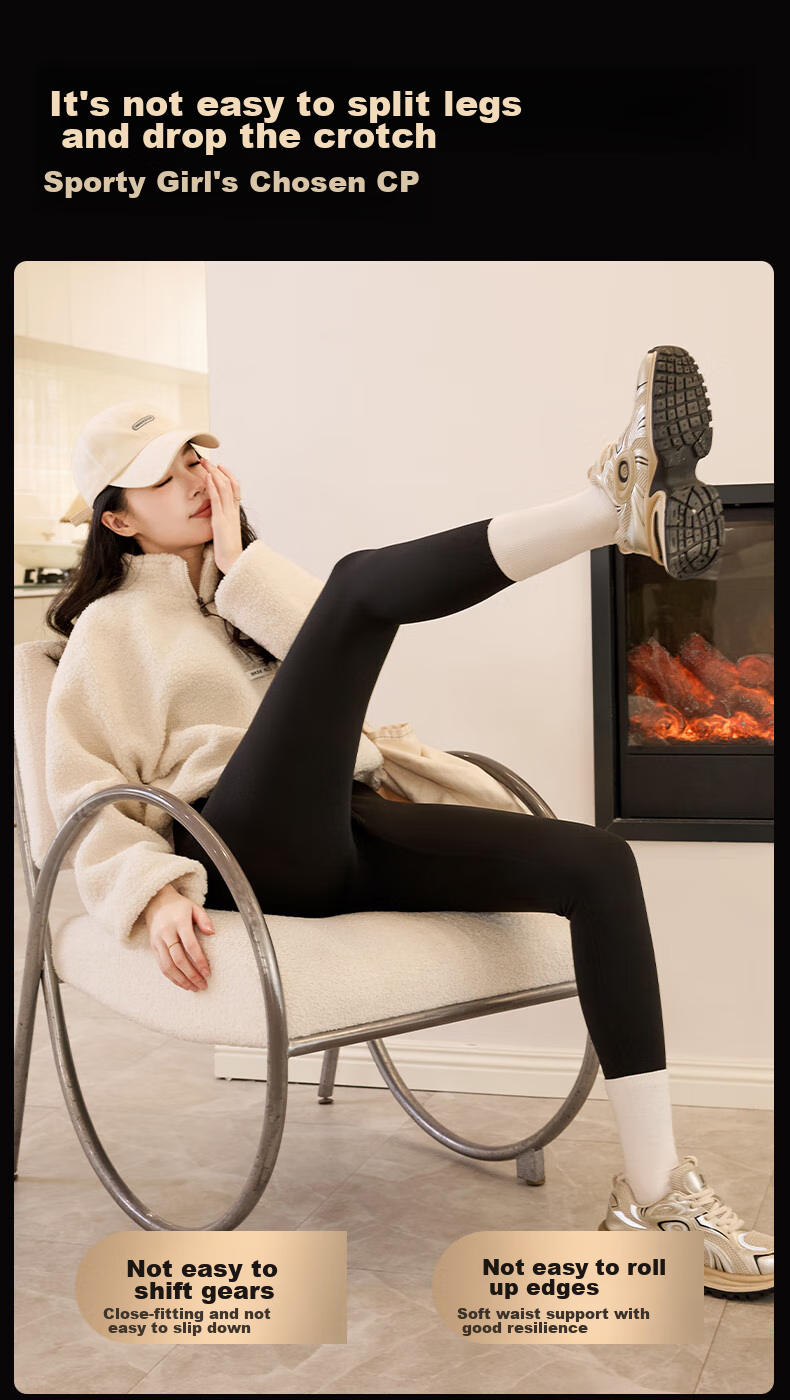 LangSha Shark Leggings for Women, Slimming And Butt-Lifting, Autumn And Winter Thick Fleece-Lined, Wearable Outside, Warm Tight-Fitting Yoga Pants 10