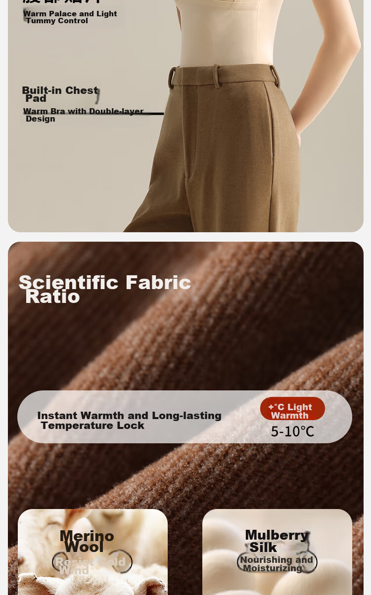 GUJIN Seamless Thermal Vest for Women, Undershirt Camisole with Chest Pads, Contains Mulberry Silk Patch, New Autumn And Winter Style for Ladies 3