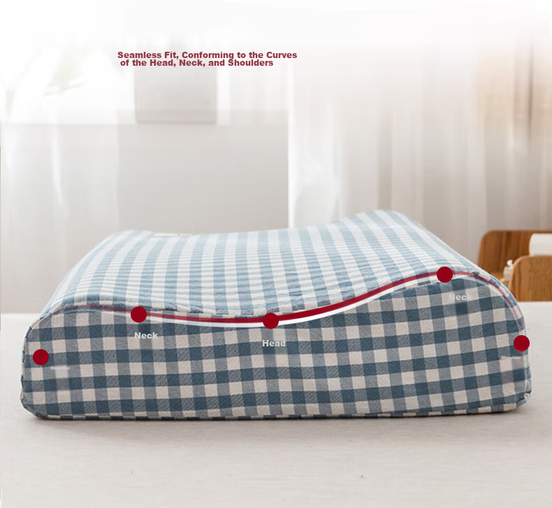 Wuyinliangpin Class A Pure Cotton Latex Pillowcase, 100% Cotton Washable Memory Foam Pillow Cover, Set of Two, 60x40cm 7